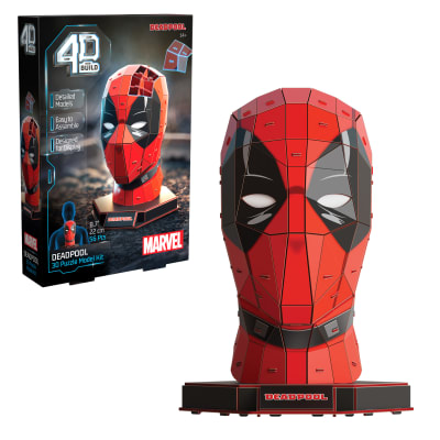 4D Build, Marvel Deadpool 3D Model Kit with Stand, Marvel Collectibles & Desk Décor, Adult Puzzle, Building Toys, 56 Pieces, 3D Puzzles, Gift Ideas for Ages 12 & Up