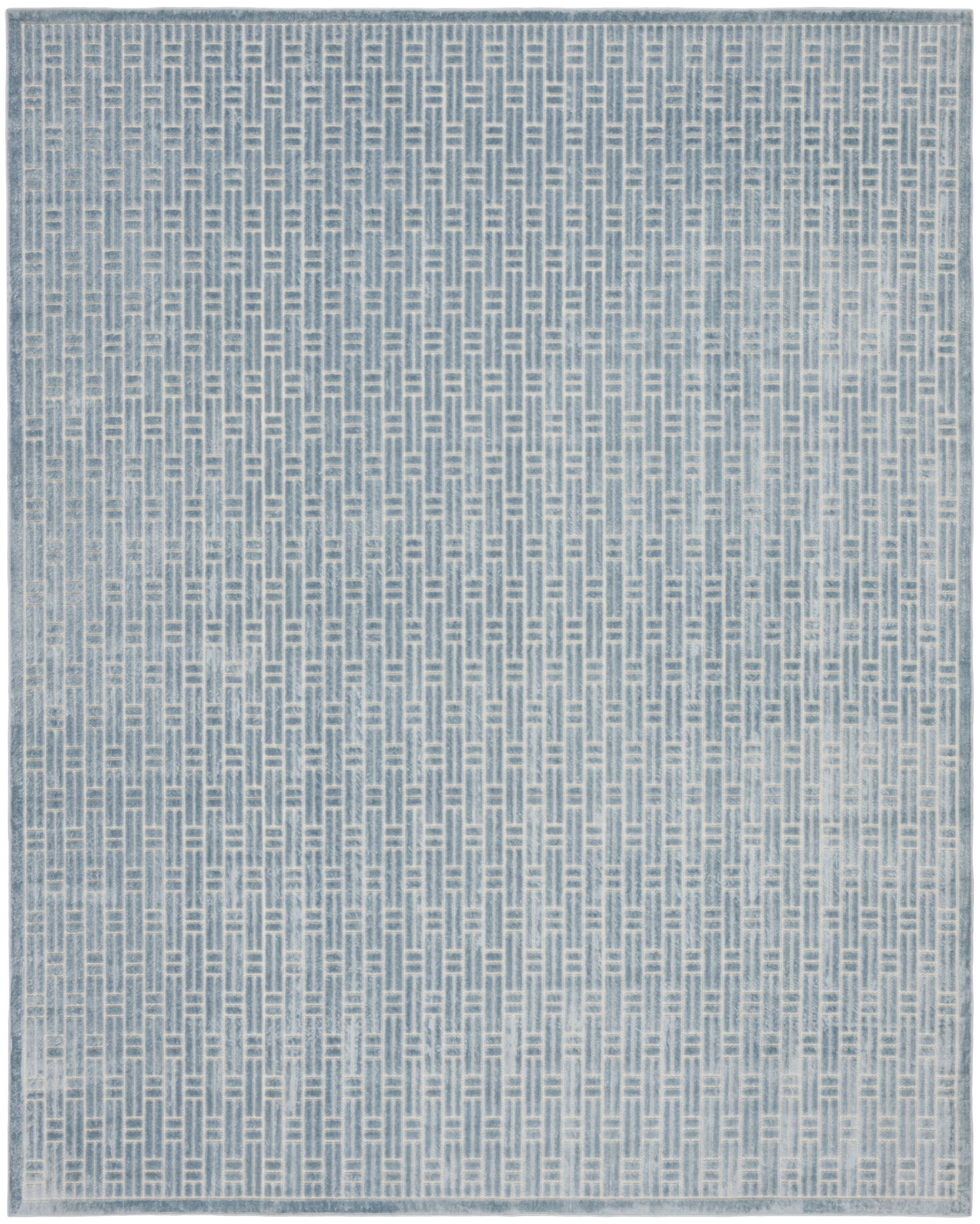 Nourison Washable Charm 9' x 12' Blue Ivory Modern Indoor Rug
