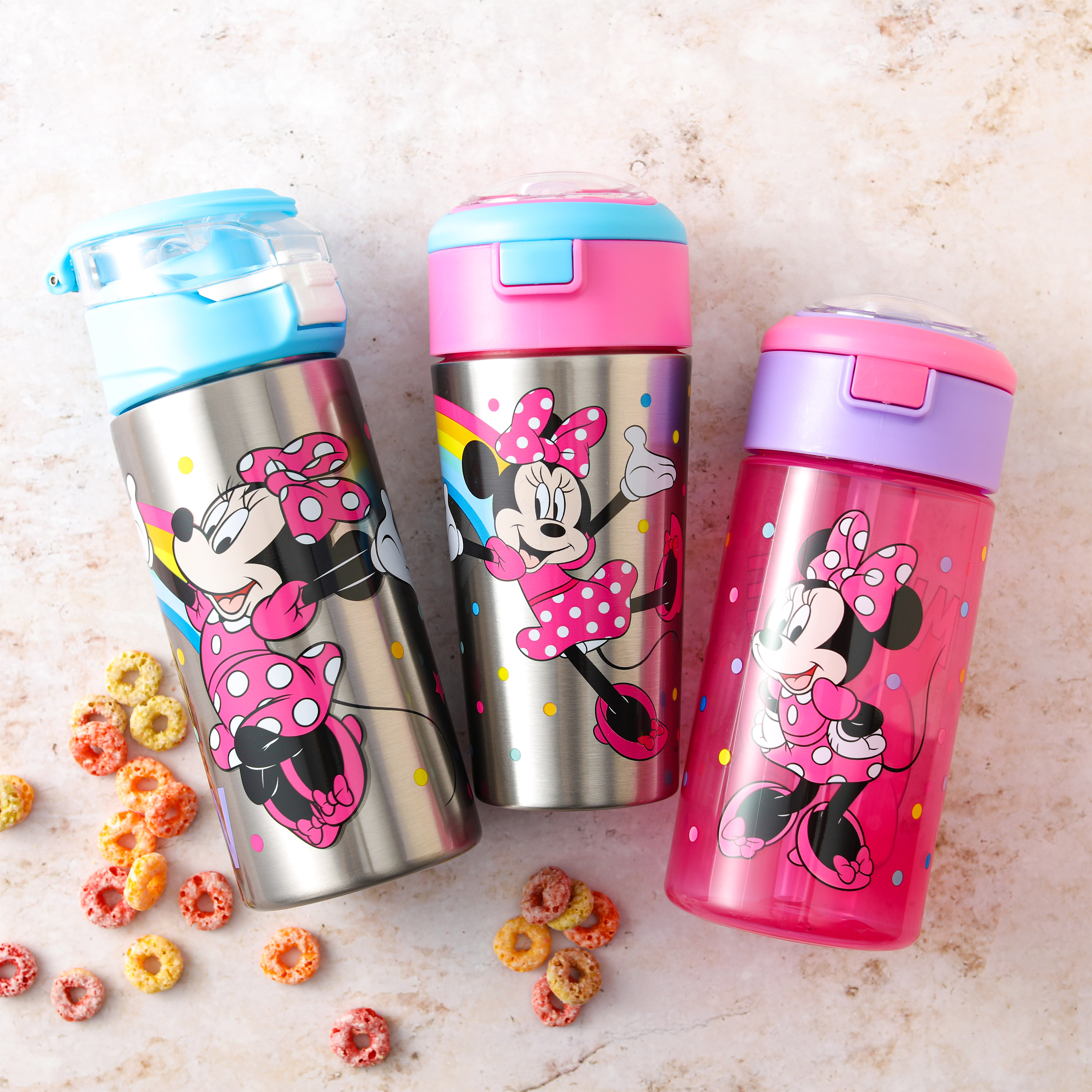 Disney 19.5 ounce Stainless Steel Water Bottle with Straw, Minnie Mouse slideshow image 5