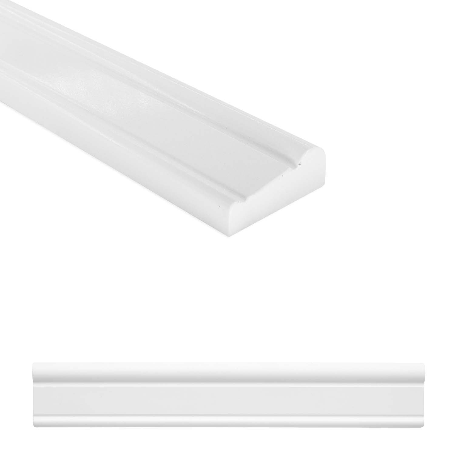 High Relief Liners Bright White 2x12 Linear Chair Rail Polished ...