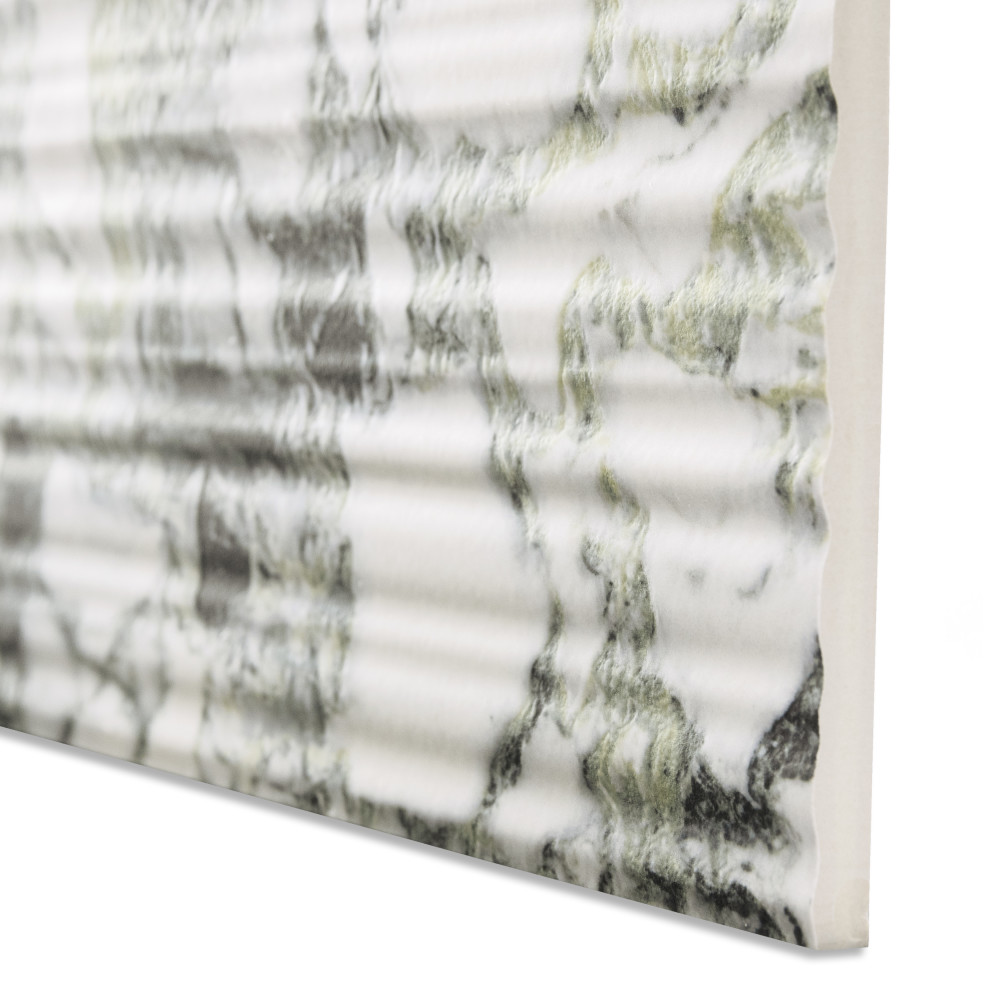 Sample – Touche Pleated Deco Jade Porcelain Floor and Wall Tile