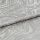 Silver-gray textured jacquard fabric with marbled swirl pattern, folded in overlapping layers; draped and creased; photographed close-up under soft studio lighting with a neutral background.
