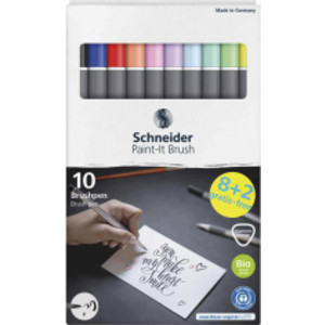 Paint-It 070, Brush Pens, Premium Tip, Flexible Fine Line Width, Wallet, x10, Assorted Colors