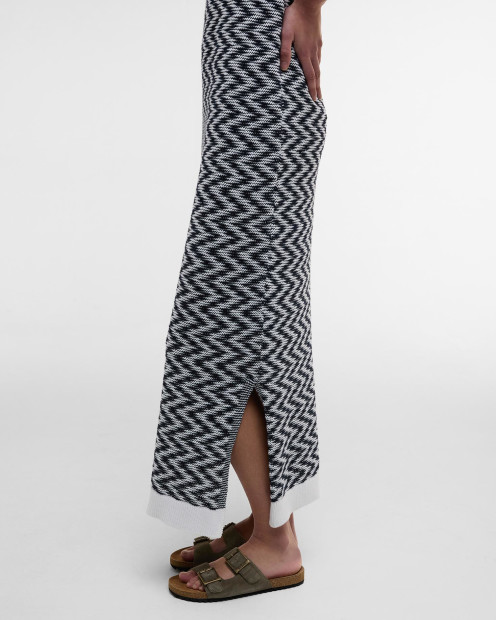 Olivia Knitted Midi Dress Cloud/Navy