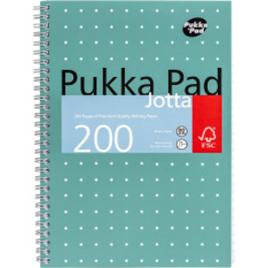 Cuaderno espiral Jotta B5 metálico, 200 páginas, verde, 8 x 10 pulgadas