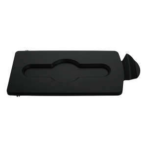 Rubbermaid Commercial, Slim Jim®, Closed Lid Insert, Rectangular, Resin, Black, Receptacle Lid