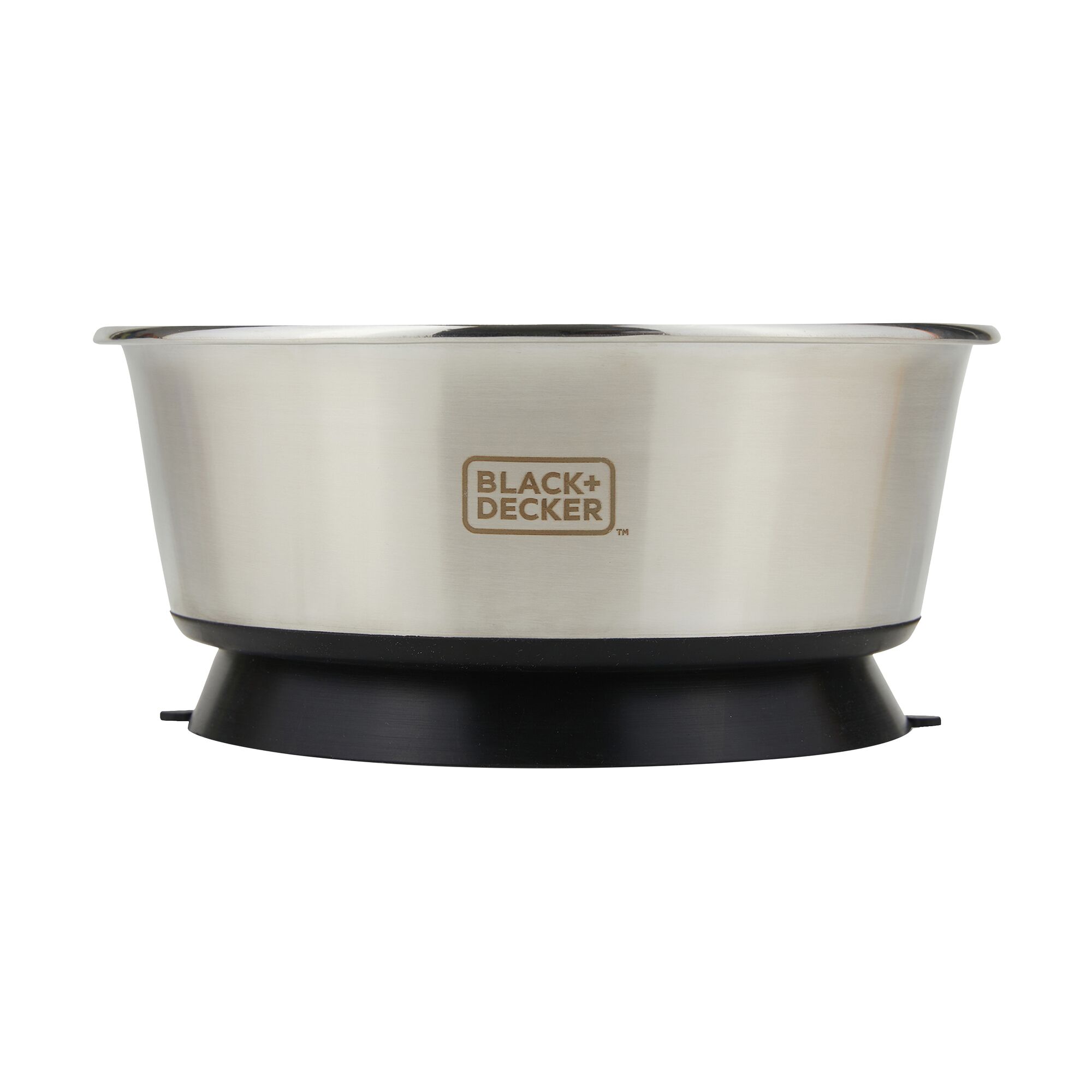 Front view of Stainless Steel Black and Decker 8 Cup or 64 oz. Suction Bowl