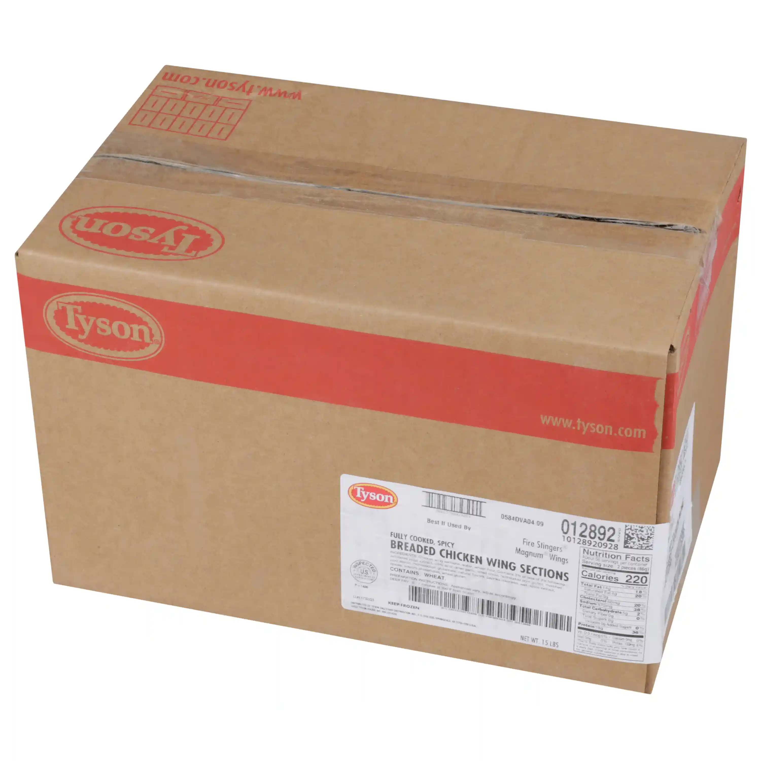 Tyson® Fire Stingers® Fully Cooked Breaded Bone-In Chicken Wing Sections, Jumbo_image_5