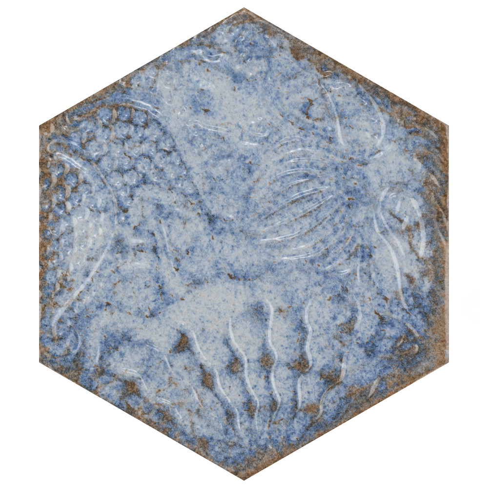 Gaudi React Hex Marina 8-5/8 in. x 9-7/8 in. Porcelain Floor and Wall Tile