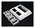 Device Plate Fitting PVC 6-3/8 in. O.D. White 5-3/16 L x 9/16 H x 15/16 W in.