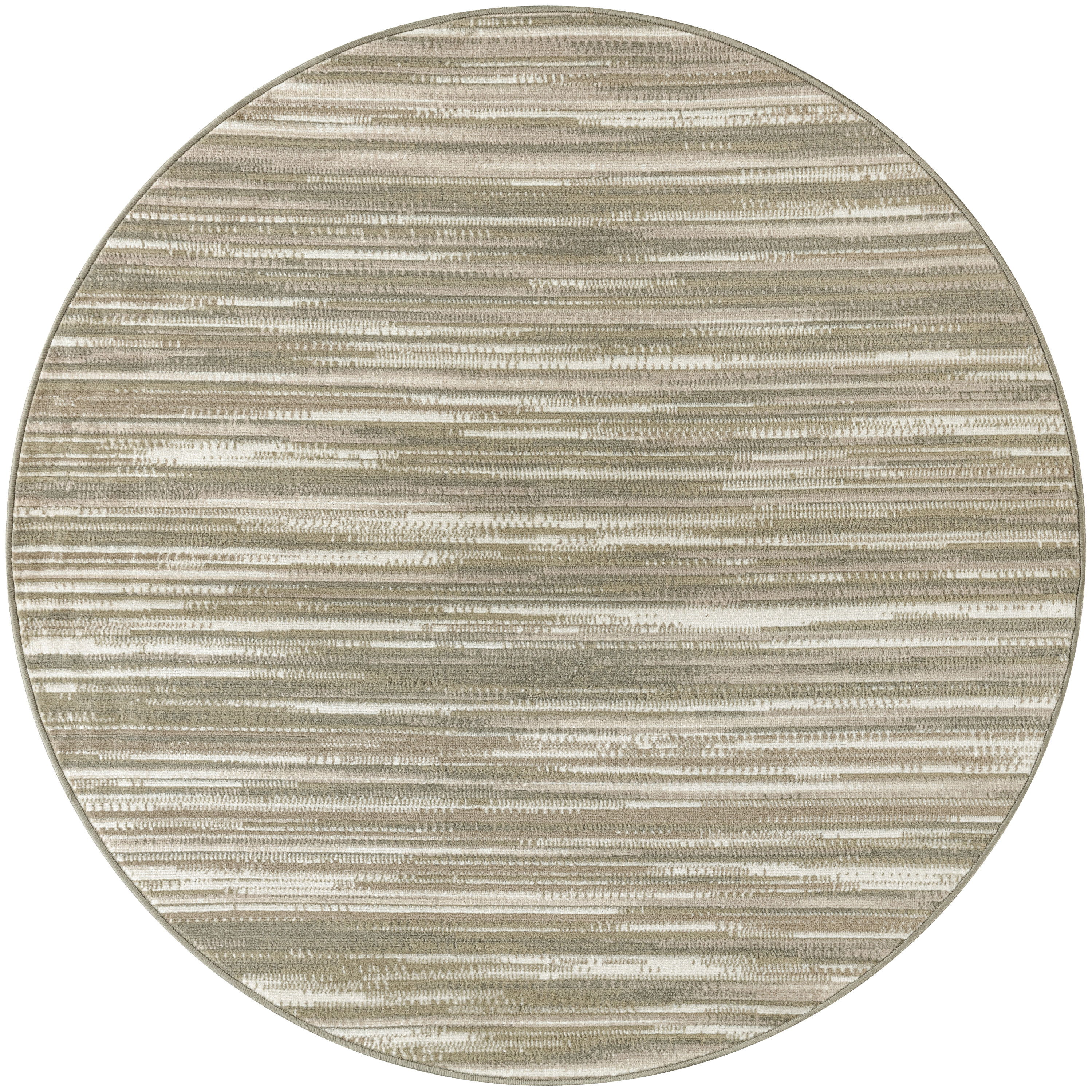 Nourison Jubilant 5'3" x Round Green Ivory Modern Indoor Rug