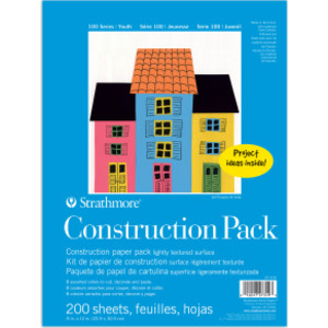 100 Series Construction Paper Bulk Pack, Assorted Colors, 9X12 in, 200 Sheets