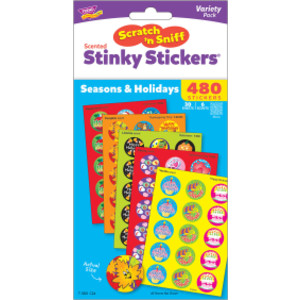 Paquete variado de pegatinas Stinky Stickers® de estaciones y días festivos, 435 unidades