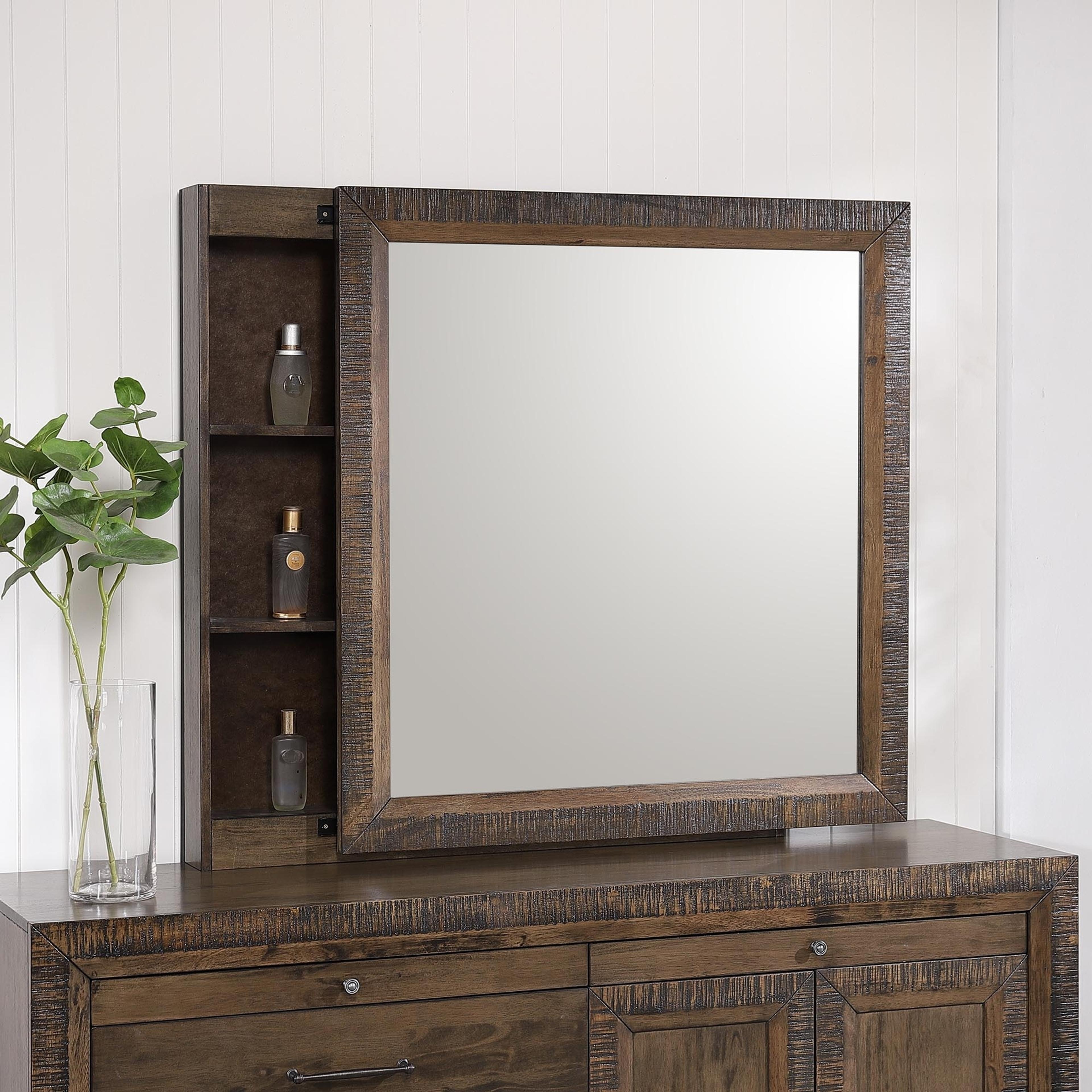 Lifestyle image of the Bolton Mirror, Antique Brown from Forty Winks
