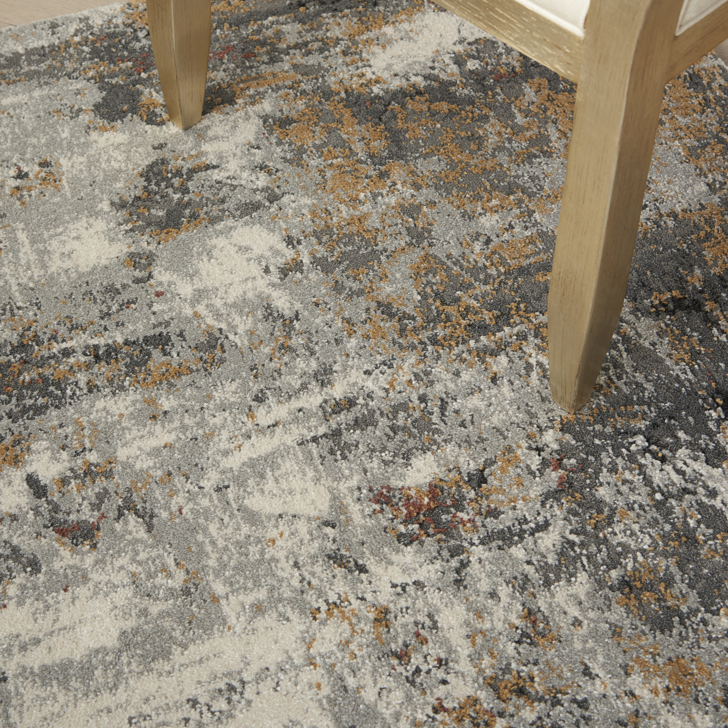 Nourison Tangra 5'3" x 7'3" Grey Multicolor Modern Indoor Rug