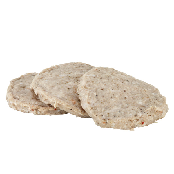 JENNIE-O(r) All Natural Turkey Sausage Patty Raw 1.6 oz, 90 pc . C1C0 - Front Center Out of Package (Hi Res)