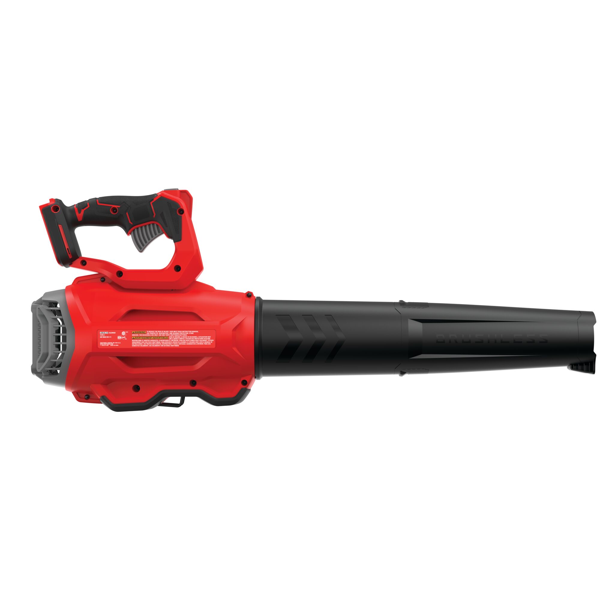 Left profile of  brushless cordless axial blower.