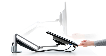 Find your perfect view effortlessly with flexible joints and gas spring support.