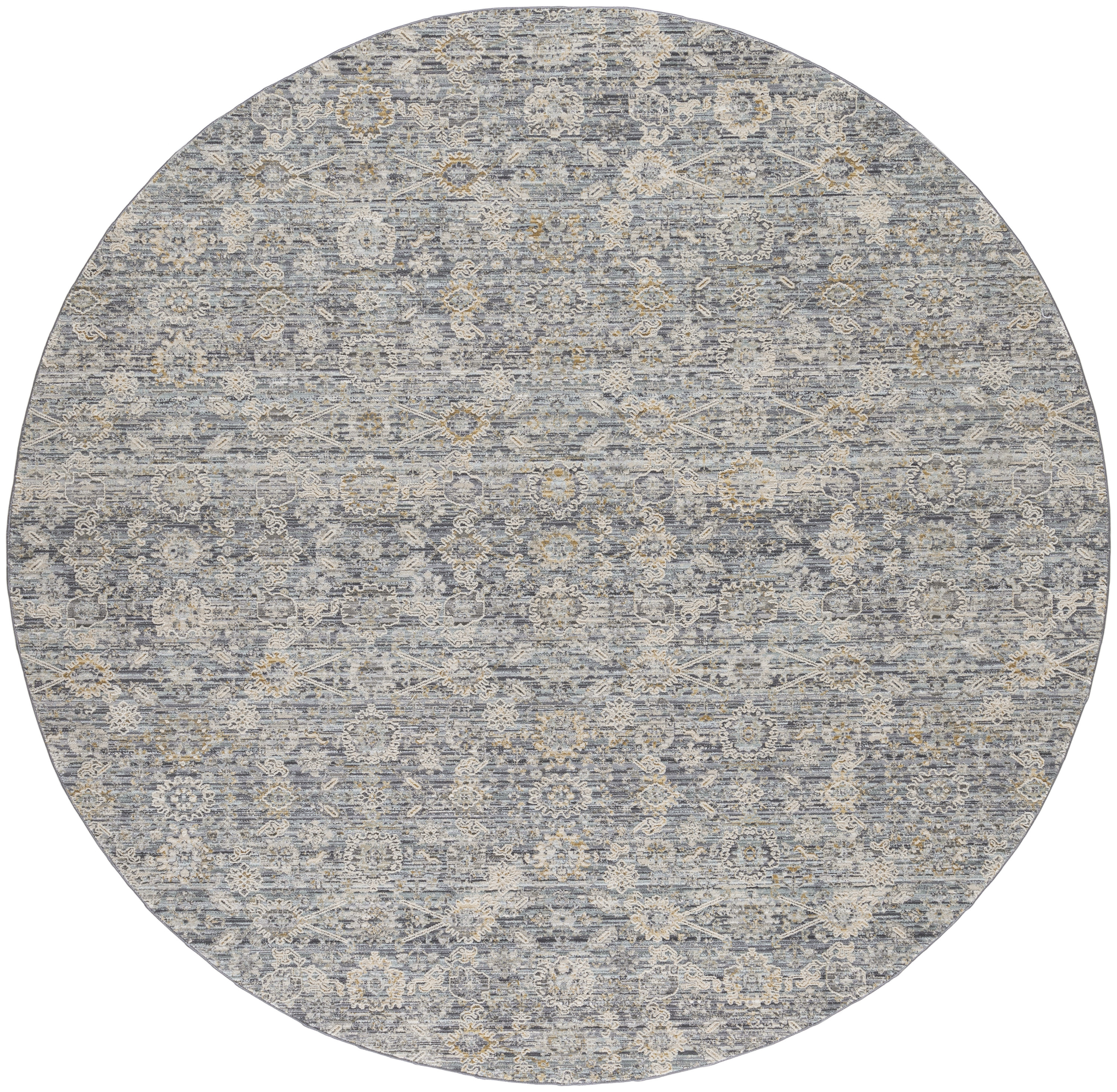 Nourison Lynx 7’10” x Round Charcoal Vintage Indoor Rug