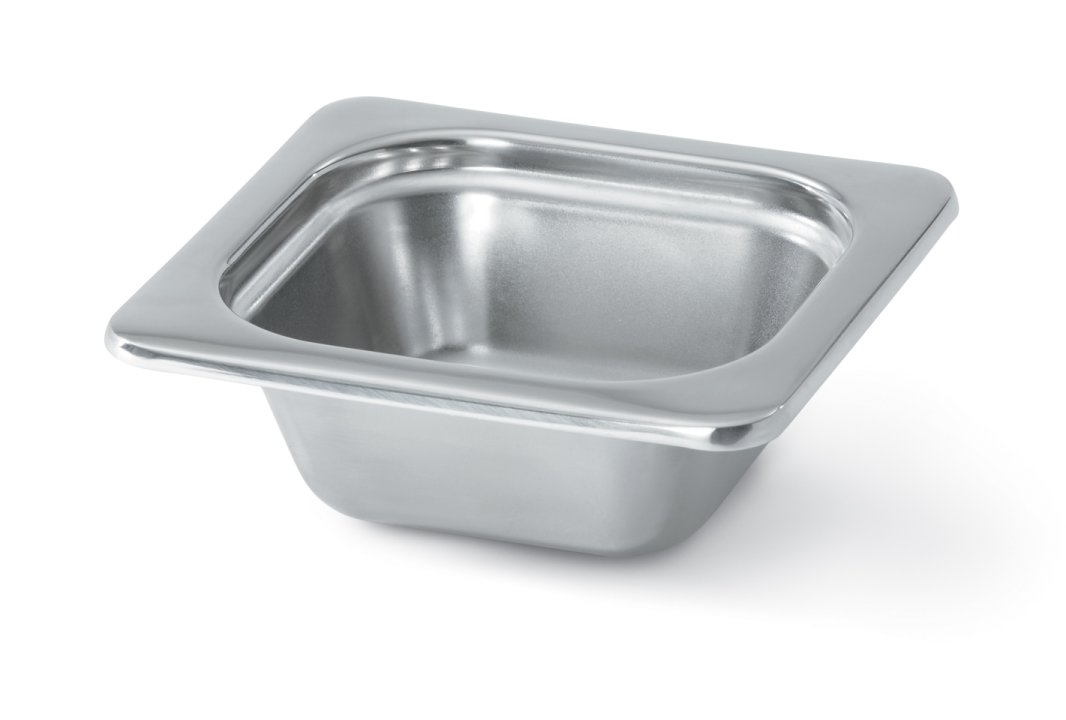 Sixth-size 2 ½-inch-deep Miramar® stainless steel plain pan