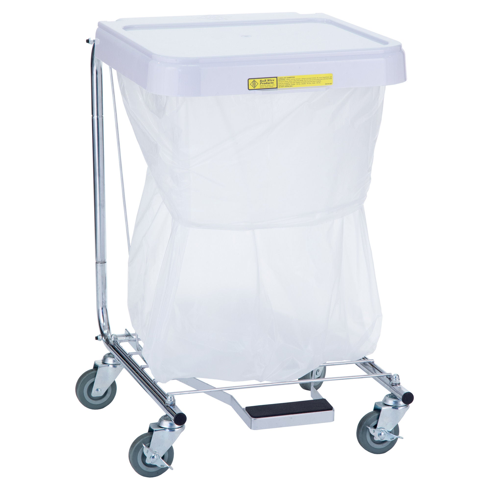 Hamper Stand Medium Duty Square Opening Foot Pedal Self-Closing Lid