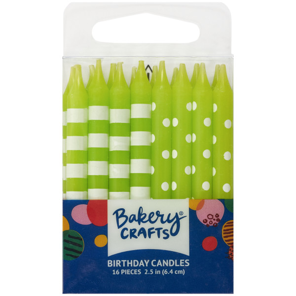 Lime Green Stripes & Dots Specialty Candles