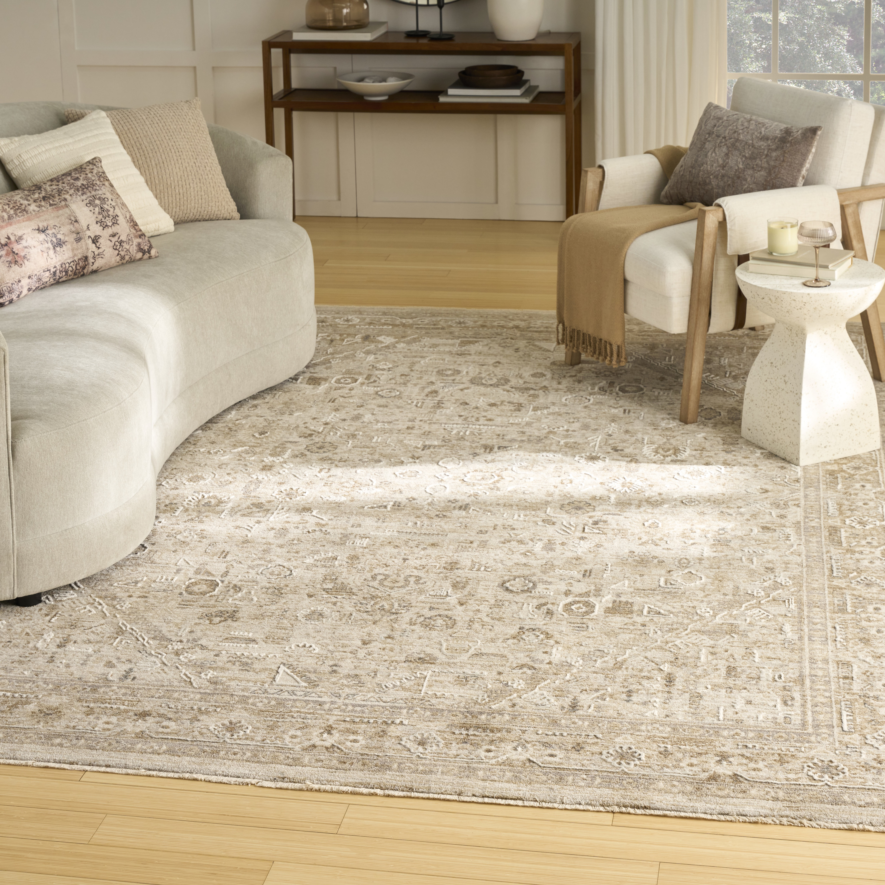 Nourison Retreat 5'3" x 7'6" Beige Vintage Indoor Rug