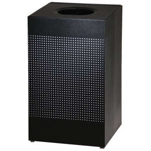 Rubbermaid Commercial, Silhouettes, 20gal, 	Metal, Black, Square, Receptacle