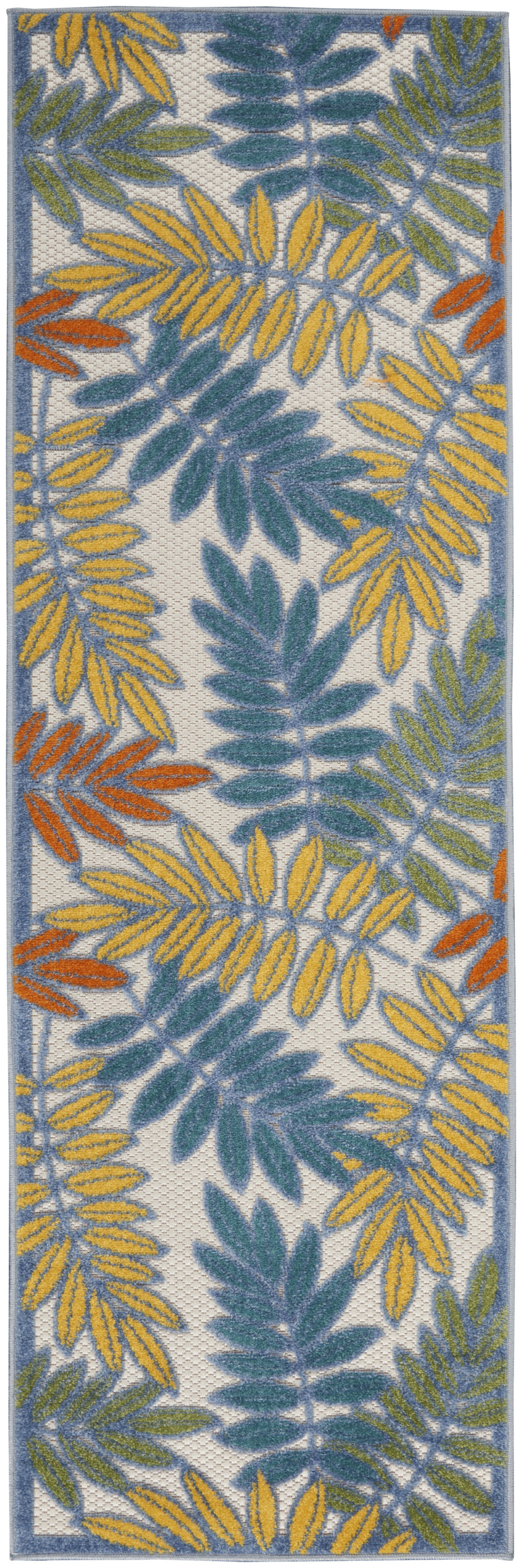 Nourison Aloha 2' x 6' Ivory Multicolor Tropical Rug