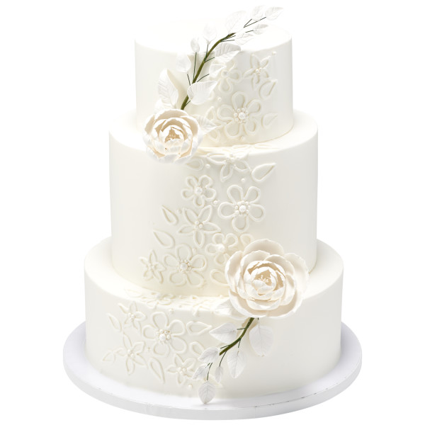 White Briar Rose Gum Paste Flowers