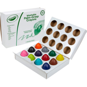 Washable Palm-Grasp Crayons, Pack of 12