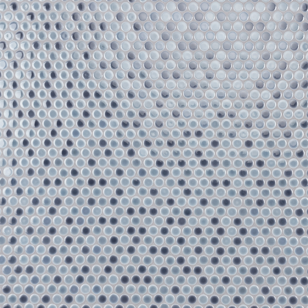 Hudson Penny Round Stillwater 11-7/8 in. x 12-5/8 in. Porcelain Mosaic Tile