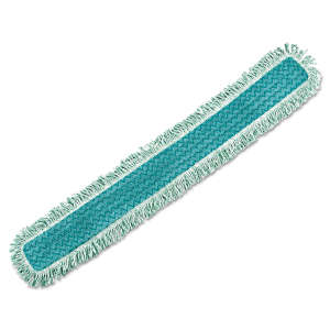 Rubbermaid Commercial, HYGEN, Microfiber Hook & Loop Dust Mop With Fringe, 48"W, Green