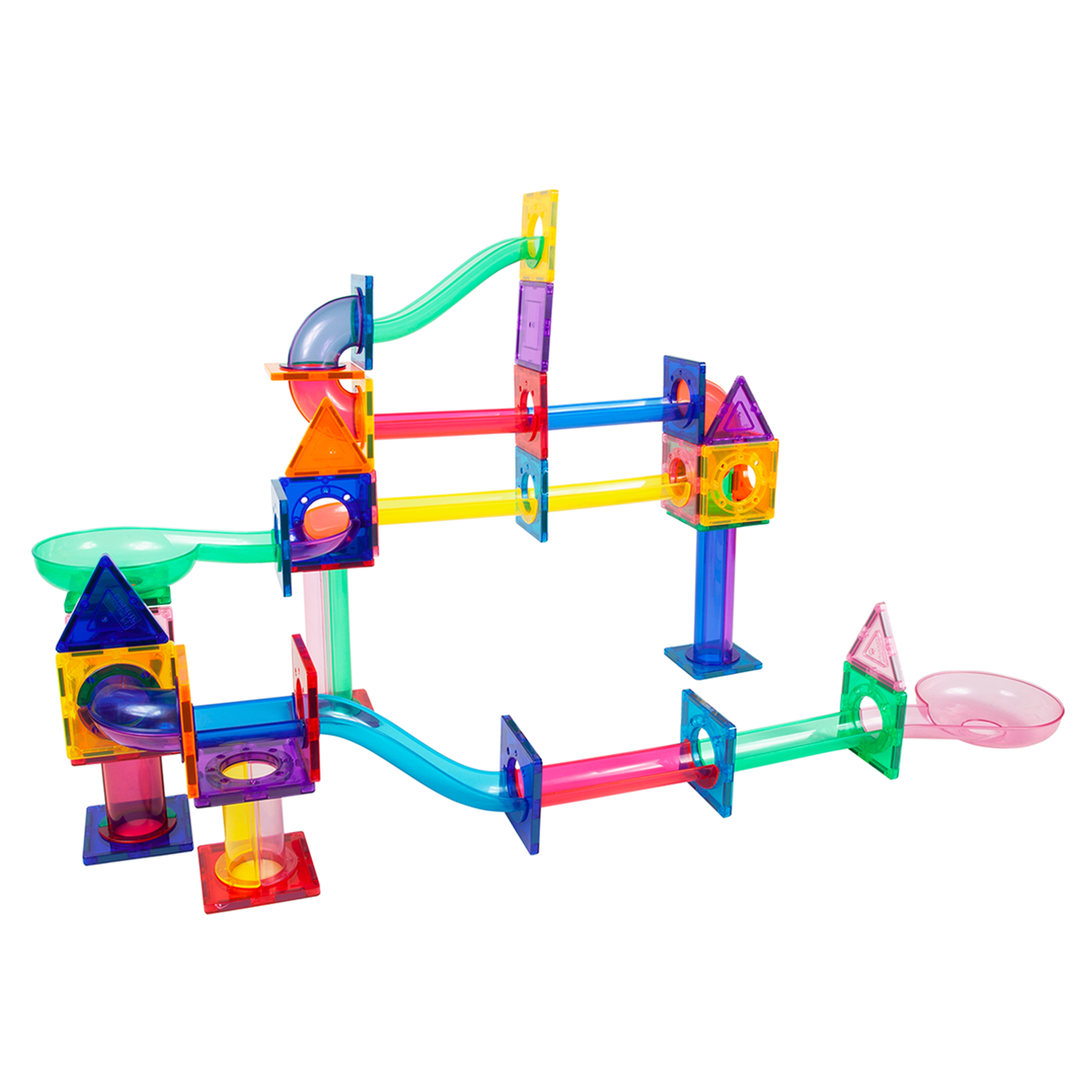 PicassoTiles Magnetic Marble Run, 71 Pieces image number null