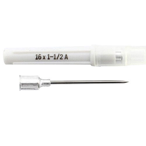 Needle Hypodermic Sterile 16ga x 1 1/2" Aluminum Hub - 100/Box