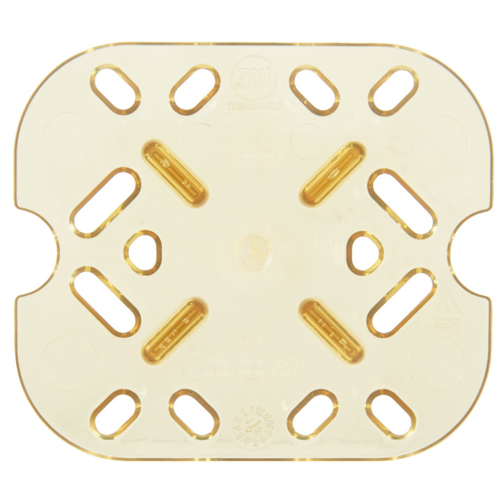 Sixth-size Super Pan® high-temperature plastic false bottom in amber