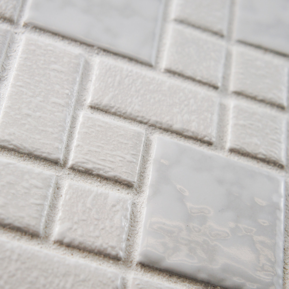 Sample – University White Porcelain Mosaic Tile