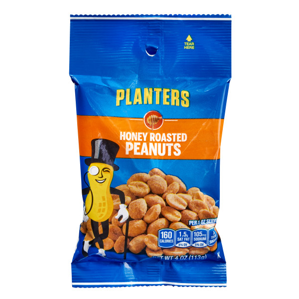 PLANTERS(r) Honey Roasted Peanuts 12/4oz . C1CB - Front Center Inner Pack (Hi Res)