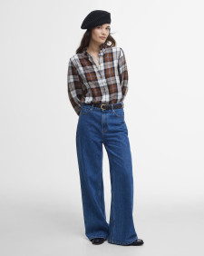 Violet Check Long-Sleeved Shirt 