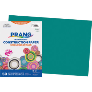 Construction Paper, Medium Weight, Turquoise, 12" x 18", 50 Sheets