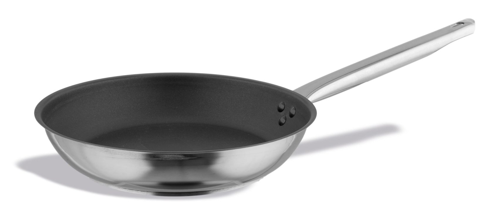 Inox-Pro Ergos frying pan 24 centimeter stainless steel induction-ready in satin finish with Excalibur® nonstick coating