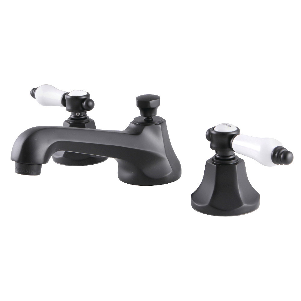 3-Hole Deck Mount Widespread Bathroom Faucet with Brass Pop-Up, Matte Black with 8 Finish Options