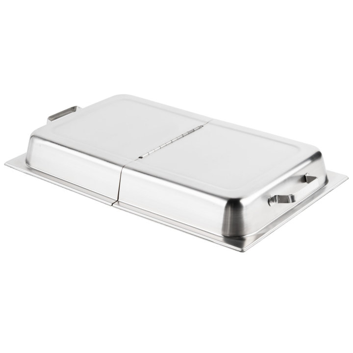 Full-size stainless steel hinged dome steam table pan cover