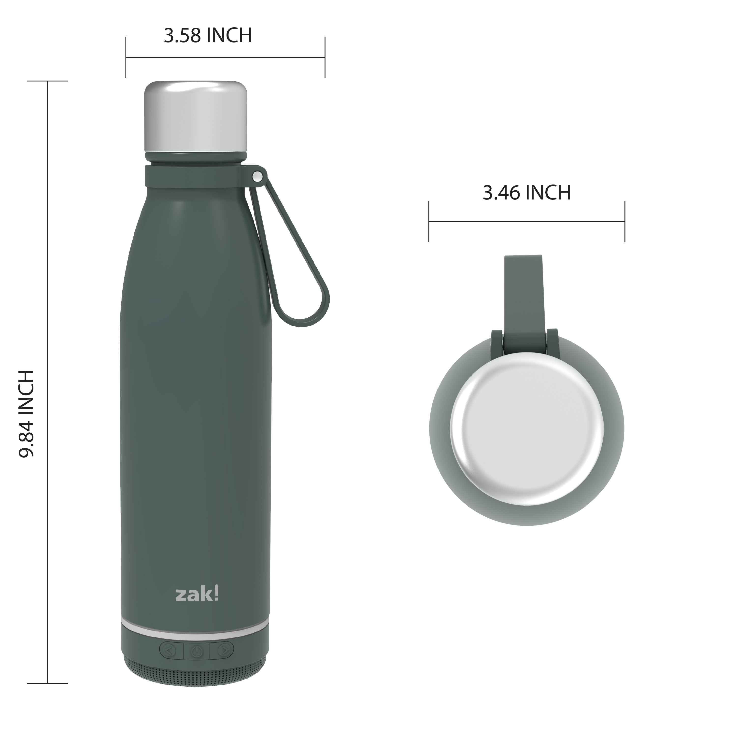 Zak Play 17.5 ounce Stainless Steel Tumbler with Bluetooth Speaker, Gray slideshow image 4 Zak Play 17.5 ounce Stainless Steel Tumbler with Bluetooth Speaker, Gray slideshow image 4