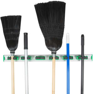 Unger, Hang Up Cleaning Tool Holder, 28w x 3.15d x 2.17h, Silver/Green