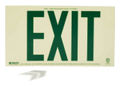 Frameless BradyGloâ„¢ Exit Sign Green on Glow