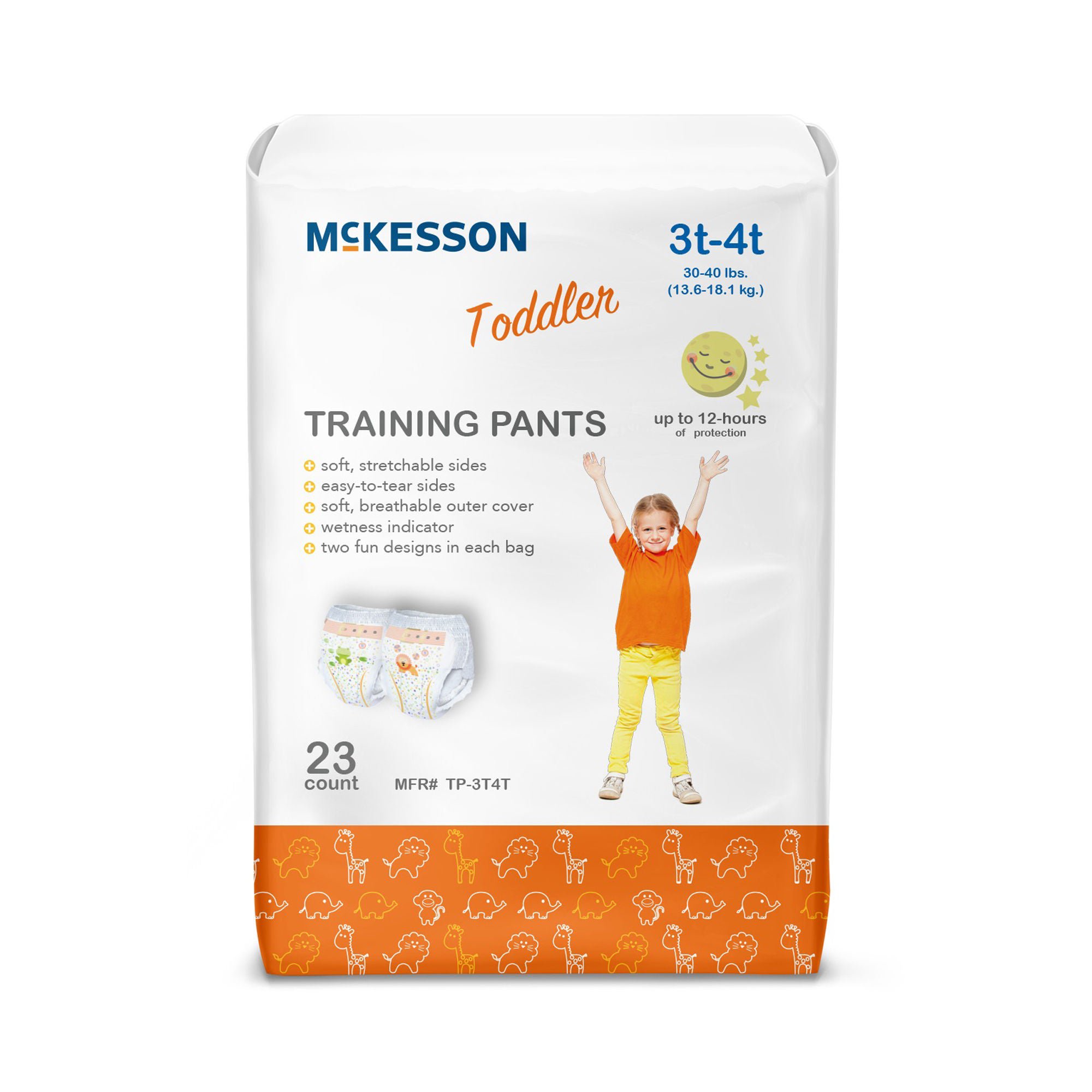 McKesson Toddler Training Pants, 3T to 4T for Children weighing 30 – 40 lbs.