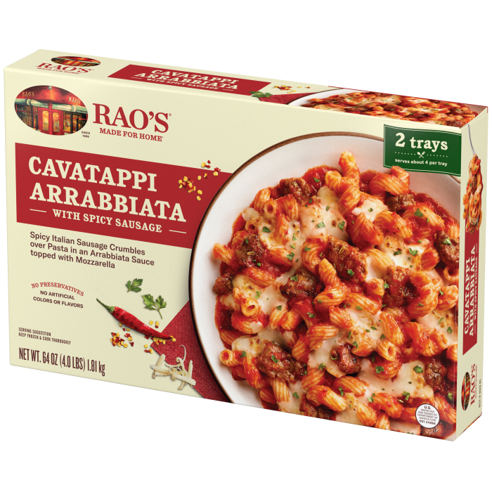 Cavatappi Arrabbiata with Spicy Sausage Frozen Meal, 64 oz - Right angle Image