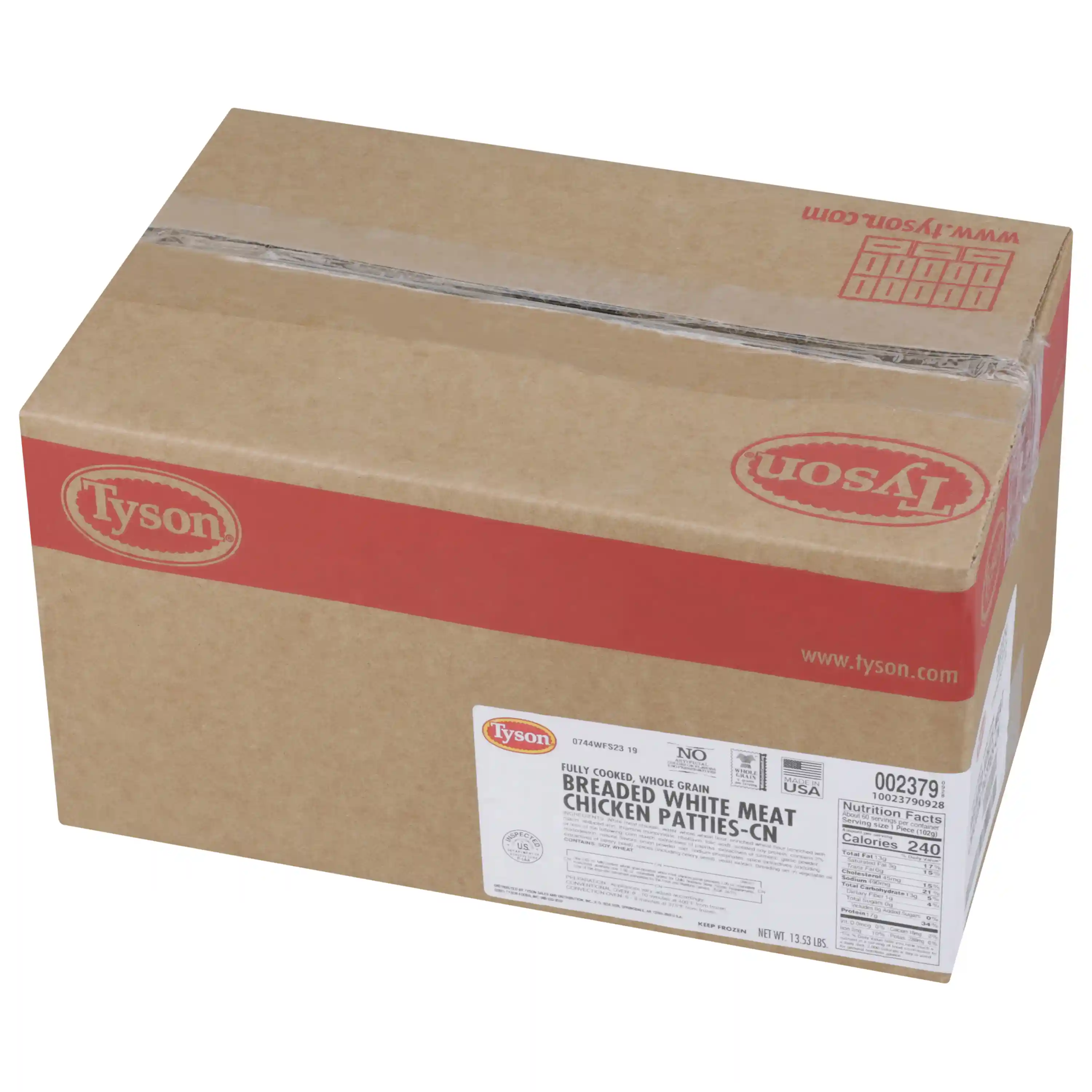 Tyson® Fully Cooked Whole Grain Breaded Chicken Breast Patties, CN, 3.63 oz. _image_5