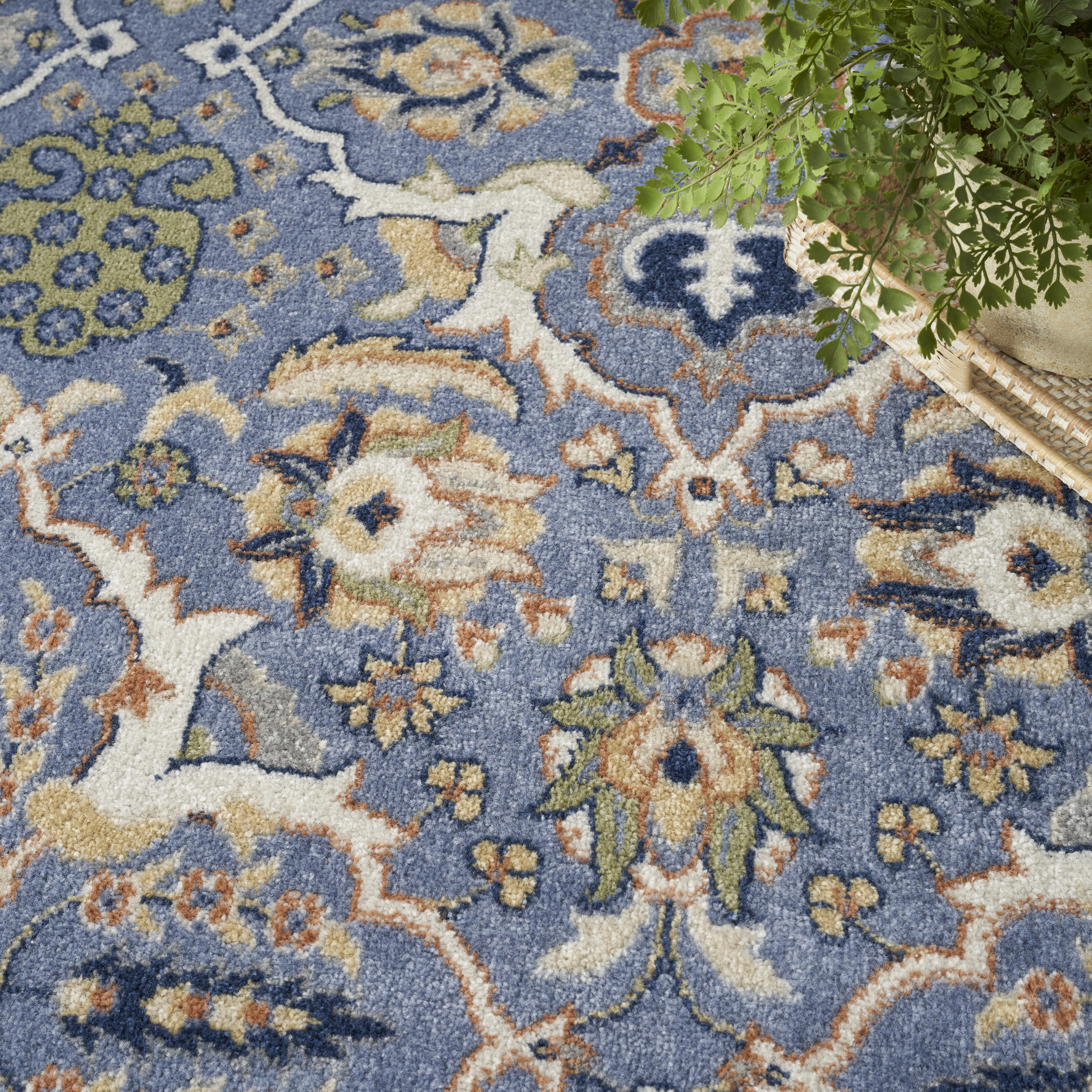 Nourison Allur 7' x 10' Light Blue Bohemian Indoor Rug